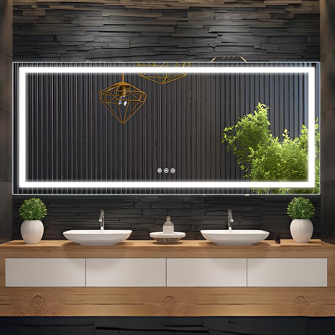 84" L x 32" W LED Bathroom Mirror by Unknown