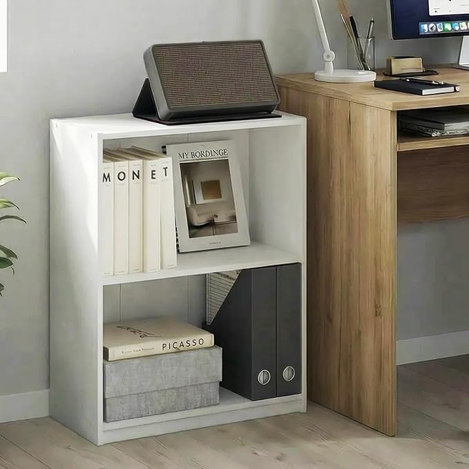 Furinno Gruen Book Shelf, 2-Tier Small Bookshelf, Bookcase - Image 2