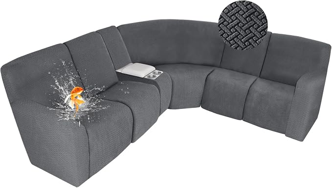 ALIECOM 100% Waterproof Recliner Sectional Couch Covers L Shape Stretch Corner by ALIECOM