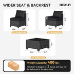 Aoxun Patio Furniture Set, Widen Armrests Wicker Outdoor Sectional - Image 6