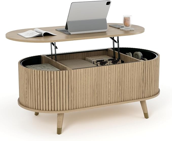 JOINICE 42.5" Oval Lift Top Coffee Table - Image 8