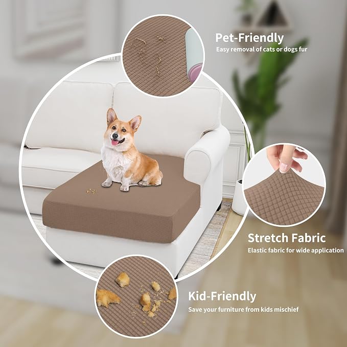 Easy-Going Stretch 1 Piece Chaise Lounge Cushion Slipcover | Sectional Couch - Image 4