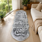 EasyJoy Faux Sheepskin Rug, 2 x 6 ft, Frosted Bottom Gray | Fluffy Faux Fur - Image 5