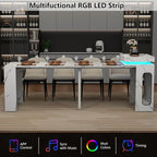 Extendable Dining Table with Charging Station, Convertible Folding Console Table - Image 9