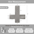 Gray Quilted Recliner Chair Covers, Waterproof Recliner Slipcovers, Lazy Boy - Image 6