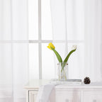 White Sheer Curtains 63 Inch Length 2 Panels Set, Elegant Voile White Curtains - Image 9