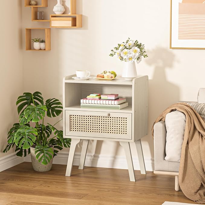 Lerliuo Rattan Nightstand, Side Table - Image 9