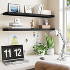 Fixwal Floating Shelves for Wall, 35.4" Long Heavy Duty Wall Mounted Rustic - Image 4