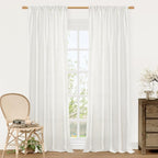 Natural Ivory White Linen Curtains by LAMIT