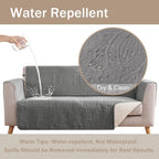 Quilted Cool Gray Sofa Slipcovers - Image 3