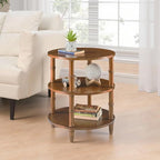3-Tier Solid Wood Round End Table, Sofa Side Table - Image 4