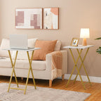 HOOBRO Folding TV Tray Tables, Industrial Snack Tables - Image 2