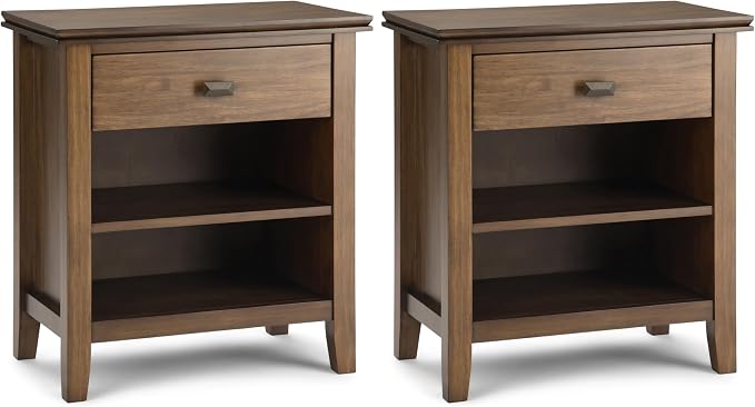 SIMPLIHOME Artisan Solid Wood 24 inch Wide Transitional-Style Bedside by SimpliHome
