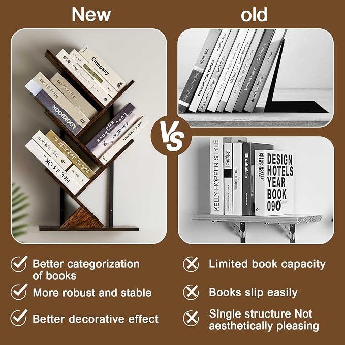 5 Tier Tree Bookshelf Floating Book Shelves - Image 6