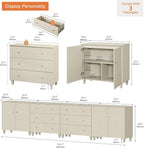 WAMPAT TV Stand Cabinets for 120+ Inches TVs, 4-in-1 Wood Media Console Table - Image 2