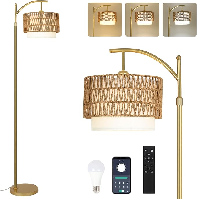 Gold Floor Lamps for Living Room by EYASSI