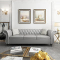 Chesterfield 3 Seater Sofa, Modern Leather Tufted Couch 3 Seater by RUSTYER