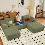 95" Cloud Sectional Couch U-Shaped Chaise by ODUWA
