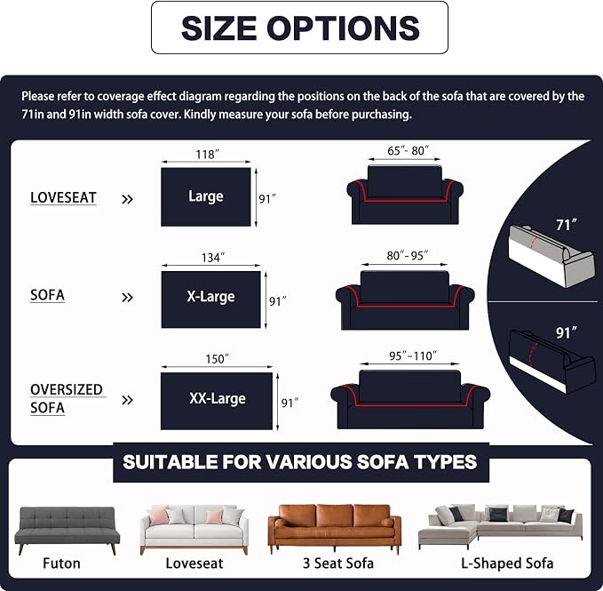 DREAMINGO Chenille Couch Cover Modern Solid Versatile Sofa Covers - Image 2
