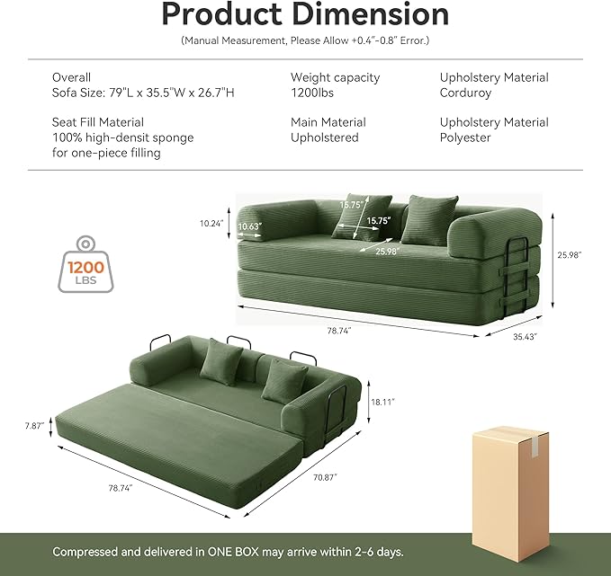 Convertible Floor Sofa Bed - Image 2