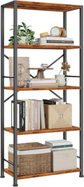 Furologee 5 Tier Book Shelf, Tall Wide Bookshelf, Industrial Open Bookcase by Furologee