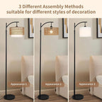 ZECOXOL Arc Floor Lamp for Living Room Boho Floor Lamps - Image 3