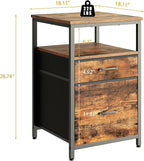 Herture Mini Fridge Stand with 3 Storage, Mini Fridge Cabinet, Beverage Fridge - Image 2