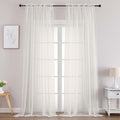 Chyhomenyc Extra Long Ivory Sheer Curtains 102 Inches Long 2 Panels by Chyhomenyc