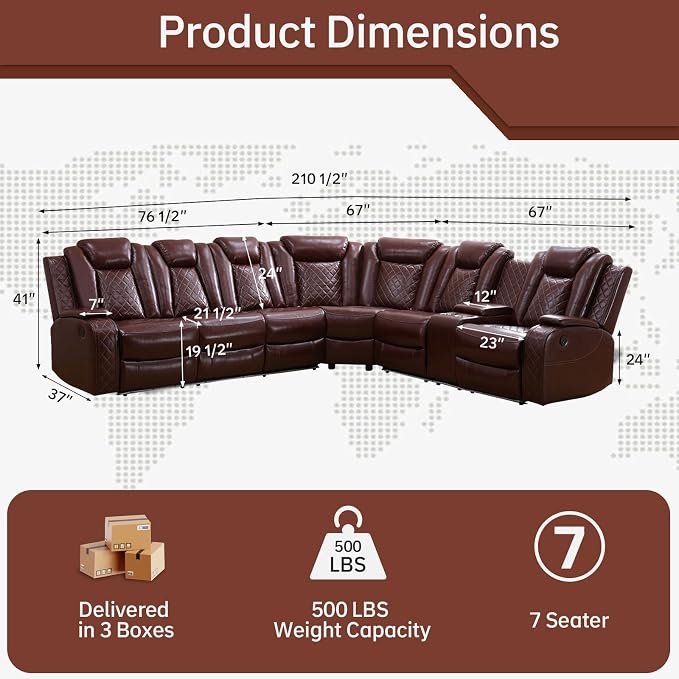 Power Reclining Sectional Sofa - Image 2