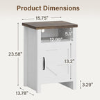 JUMMICO Farmhouse Nightstand, Modern Bedside Table - Image 7