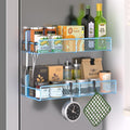 Magnetic Spice Rack for Refrigerator, 2 Pack Metal Magnetic Shelf Blue by DTUQYX