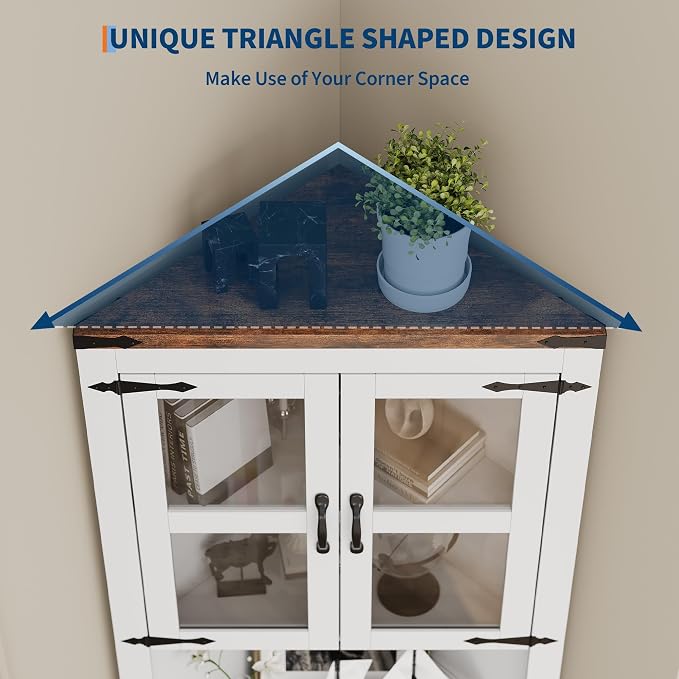 GarveeHome 67 in Tall Corner Storage Cabinet - Image 5