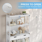 Jocoevol Display Cabinet with Glass Doors, 4-Tier Glass Display Case with Human - Image 6