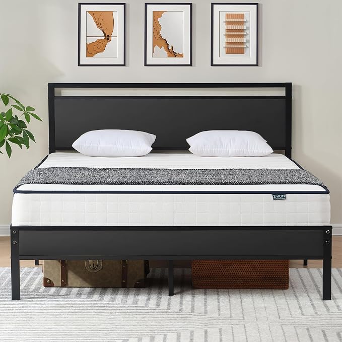 Z-hom Upgraded King Size Bed Frame, Heavy Duty Metal Sturdy King Bed Frame by Z-HOM
