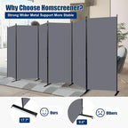 Room Divider 6FT Portable Room Dividers and Folding Privacy Screens, 6 Panel - Image 2