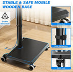 Rfiver Rolling TV Stand for 32 to 55 60 Inch TVs up to 88lbs, Height Adjustable - Image 6