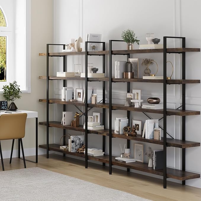 OtterOasis Heavy Duty 5-Tier Industrial Bookcase, 120lbs Shelf Capacity - Image 9
