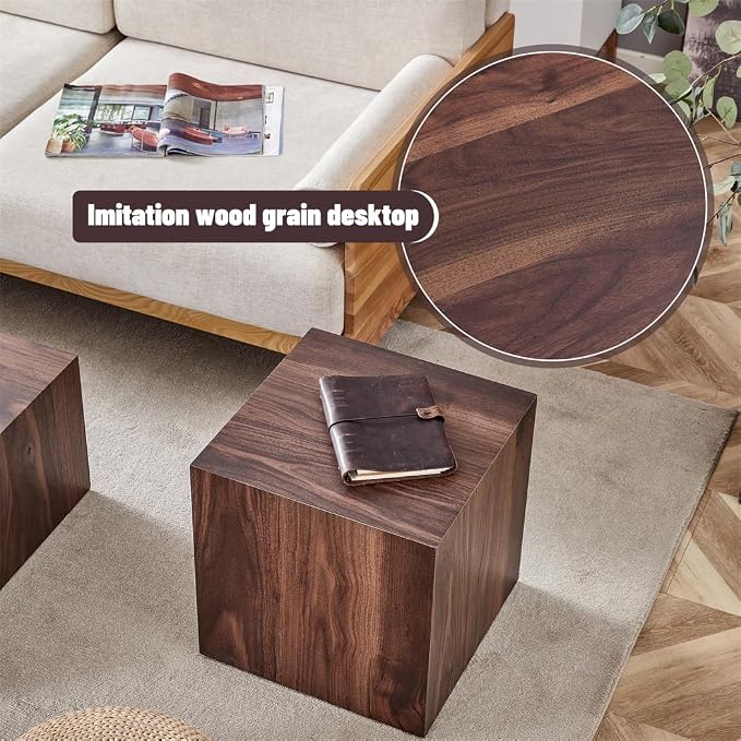 Coffee Table Set for 3, Modern Living Room Table Set, Wood Center Table Set - Image 5