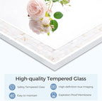 Tanmicoshomy 30 x 30 Inch White Rectangle Wall Mirror, Natural Shell Framed - Image 4