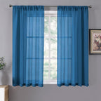 Tollpiz Short Sheer Curtains Linen Textured Bedroom Curtain Sheers Light by Tollpiz