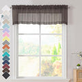 2 Panels Chocolate Brown Sheer Valance by OVZME