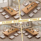 200 cm Solid Wood Low Coffee Table in Japanese Style, Tatami Meditation Table - Image 4