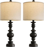 BOBOMOMO 24" Traditional Farmhouse Table Lamp Set of 2, Vintage Resin Lamps - Image 7