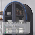 IFGET 71" Tall Arched Kitchen Pantry Cabinet, Wood Kitchens Storage Cabinets - Image 4