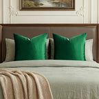 GIGIZAZA Green Velvet Pillow Covers 26x26 Decorative Pillows Pack of 2 | Throw by GIGIZAZAFocusingonhomedecoration