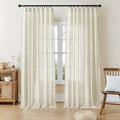 Joydeco Linen Curtains 108 Inch Length 2 Panel Sets, Light Filtering Curtains by JOYDECO