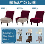 H.VERSAILTEX Armless Accent Chair Covers Thick Velvet Armless Chair Slipcovers - Image 7