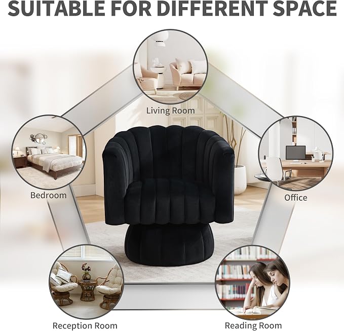 Swivel Accent Barrel Chair Set of 2- Cute Comfy Small Round 360° Arm Chair - Image 5