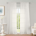 Ivory Sheer Curtains, Sheer Curtains 96 inches Long 2 Panels Set, Rod Pocket by OWENIE