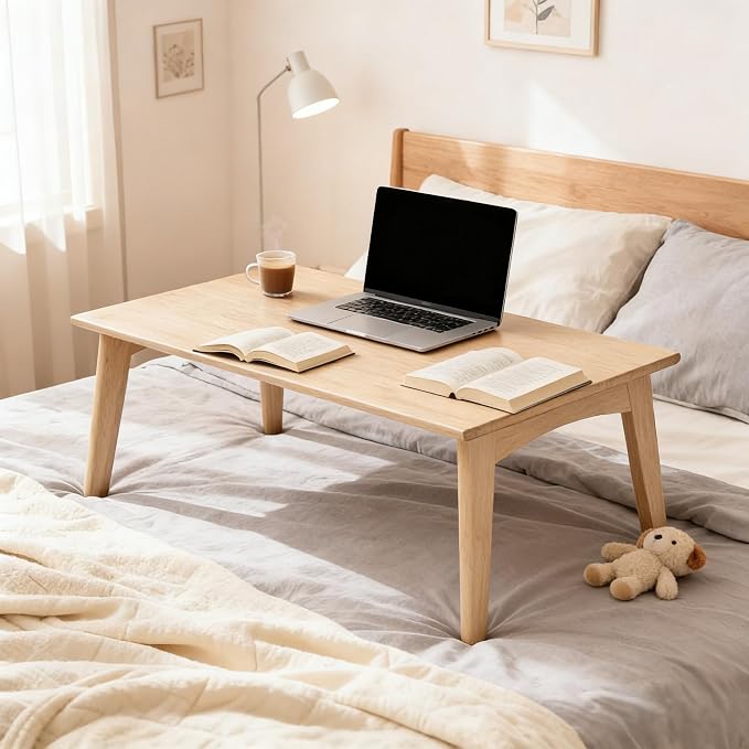 JIKUGO Bamboo Folding Coffee Table No Assembly Required Japanese Floor Table - Image 4